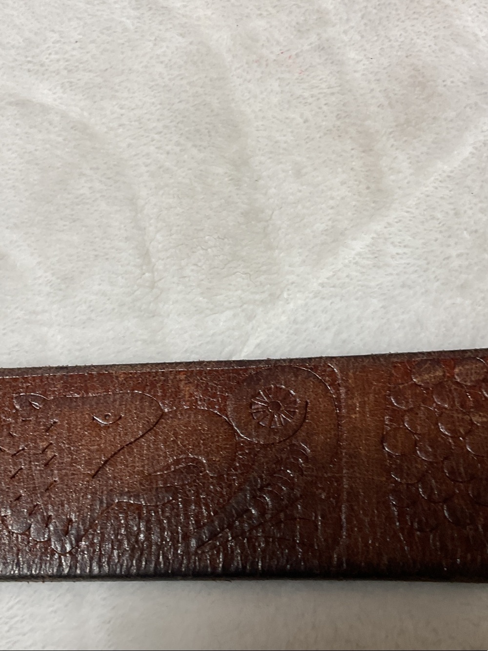 Vintage thick western leather belt - Picture 5 of 9